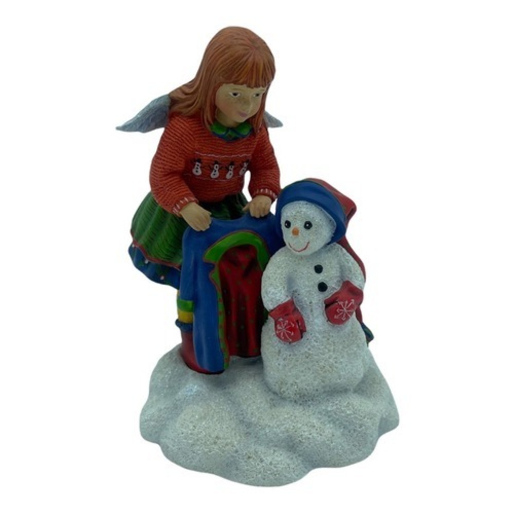 Pipka Earth Angels Figurine Angel Girl Dressing Snowman Multicolor Excellent